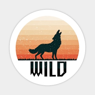 Wolf with text Wild Magnet